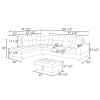 Beige and Brown Color Lint And PVC 3-Piece Couch Living Room Sofa Set A