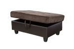 Brown Lint And PVC 3-Piece Couch Living Room Sofa Set B