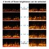 30 inches Fireplace Black Sheet Metal Glass Embedded/Wall-Mounted/Temperature-Adjustable/Timer/With Display/With Fake Firewood/With Crystal Stone/With