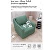 360-degree Swivel Accent Armchair Linen Blend Grey Modern Soft Velvet Material Ergonomics Accent Chair Living Room Chair Bedroom Chair Home Chair With